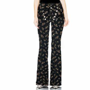 AFRM High Waisted Flare Bell Bottom Floral Jeans